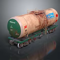 Railway Tank Car With NEZOR Brand Green Brown Body Ladder Platform And 101 Identification Number