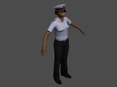 Modern Woman Black Skin Female Pilot 3d model