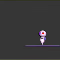 3D Game Movie Character With White Body Purple Helmet Standing On Purple Blue Concentric Circle Platform