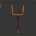 Yellow And Black Tactical Weapon With U Shaped Top And Long Handle