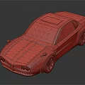 Red Two Door Sports Car Featuring Black Stripes Modern Design And Sleek Exterior