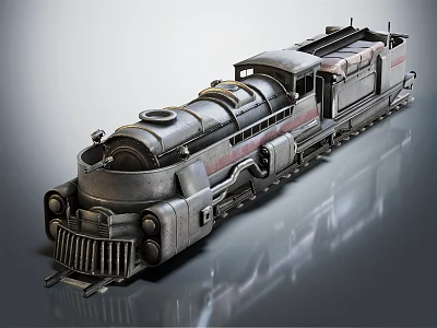 Vintage Steam Train Featuring Metal Body Detailed Wheels And Classic Locomotive Design 3d model