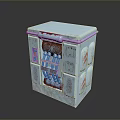 Light Blue Cube Shaped Decorative Item With Vintage Design And Red Accents