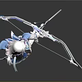 Game Anime Character With White Hair Pink Streaks And Blue White Outfit Holding Mechanical Longsword