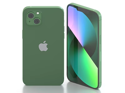 Green Apple iPhone Back And Front View With Dual Camera Colorful Gradient Screen 3d model