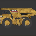 Caterpillar Yellow Dump Truck With Large Tires Number 3 And Tipping Bed
