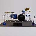 Blue Ludwig Drum Set With Electric Guitars Cymbals And Amplifier Equipment