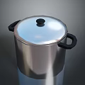 Durable Stainless Steel Cooking Pot With Lid And Black Handles For Kitchen Use