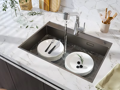 Modern dish washing basin sink single product 3d model