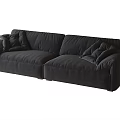 Modern Black Two Seater Fabric Sofa With Soft Cushions And Sleek Design