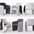 Nordic Single Sofa Leisure Chair Sofa Chair Blanket Sofa Blanket Backrest Sofa Reading Sofa Dining Chair 3d model