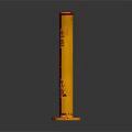 Yellow Rustic Column With Base And Textured Surface Design Element