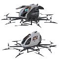 Multi rotor Helicopter Design With Cabin And Propellers
