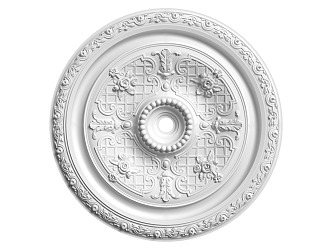 European-style lamp panel gypsum component carved 3d model