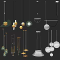Contemporary Modern Chandeliers With Various Styles Different Shapes And Design Elements 3d model