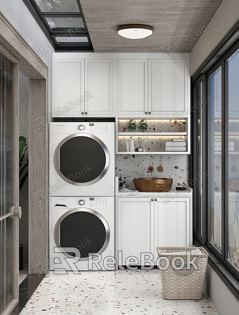 modern balcony home balcony washer dryer sink model