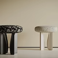Modern Design Stools With Patterned And Textured Seats And Contrasting Colored Legs 3d model