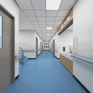 Modern aisle Hospital Health Center Gate Entrance Ward Pickup Room Waiting Hall Waiting Room Corridor Rest Area 3d model