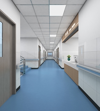 Modern aisle Hospital Health Center Gate Entrance Ward Pickup Room Waiting Hall Waiting Room Corridor Rest Area 3d model