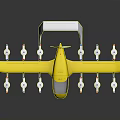 Futuristic Yellow Passenger Aircraft With Multiple Propellers And White Wings Design