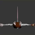 3D Mouse Like Character Model In Red Vest Brown Pants Standing With Arms Outstretched