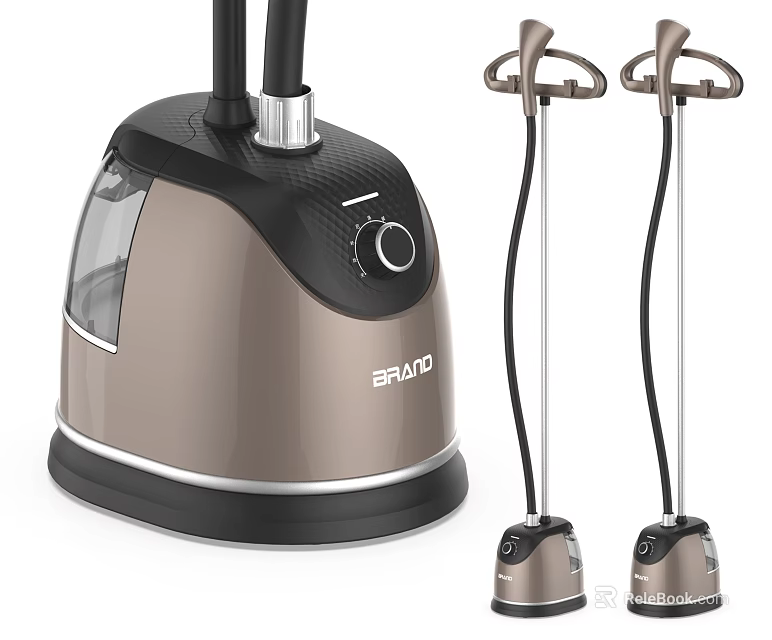 Modern Steam Iron Home Appliance With Main Unit Two Handheld Wands Transparent Water Tank 3d model 