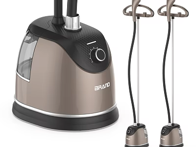 Modern Steam Iron Home Appliance With Main Unit Two Handheld Wands Transparent Water Tank 3d model