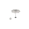 Woven Outdoor Sunshade With Tassel Fringe Wooden Pole And Round Base