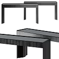 Modern Dark Wood Tables With Simple Design And Drawer Details