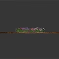 Vibrant Scenic Landscape With Pink Purple White Flowers and Lush Green Grass on Turquoise Ground