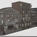 Vintage Urban Street Scene Model With Regal Theatre And Multi Story Brick Buildings