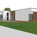Modern Detached Villa With White Exterior Swimming Pool Wooden Deck And Mountain View