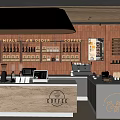 Modern Coffee Shop Interior With Wooden Counter Coffee Machine And Neon Sign