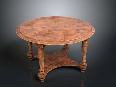 Traditional Round Wooden Furniture Table With Detailed Carved Legs And Classic Design 3d model