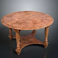 Traditional Round Wooden Furniture Table With Detailed Carved Legs And Classic Design