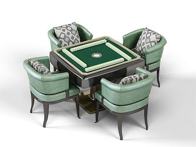 Modern Mahjong Table and Chair Mahjong Table and Chair Combination model