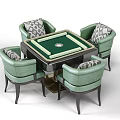 Modern Mahjong Table and Chair Mahjong Table and Chair Combination 3d model