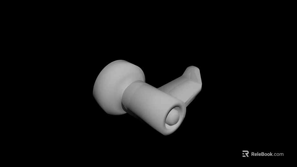 White 3D Rendered Mechanical Component With Cylindrical Shape And Smooth Surface 3d model 