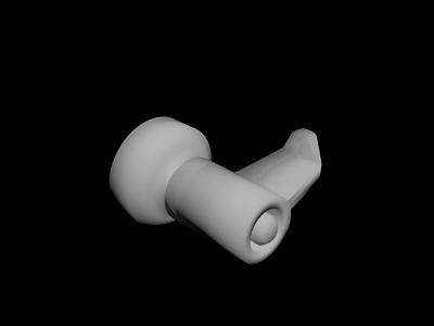 White 3D Rendered Mechanical Component With Cylindrical Shape And Smooth Surface 3d model