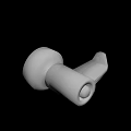 White 3D Rendered Mechanical Component With Cylindrical Shape And Smooth Surface 3d model