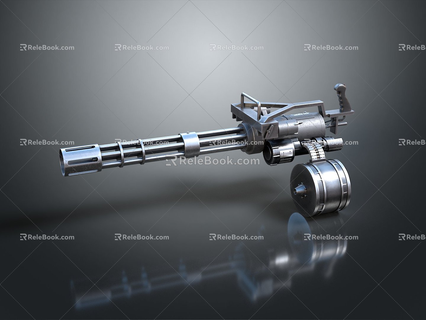 Modern Browning Machine Gun Browning Gatling White 3d model