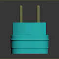 Blue Electrical Plug With Golden Pins Modern Design For Home Electronic Devices