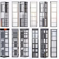 Various Modern Elevator Designs Featuring Glass Panels And Metal Frames 3d model