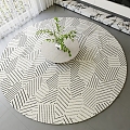 modern round carpet black and white gray carpet fabric carpet 3d model