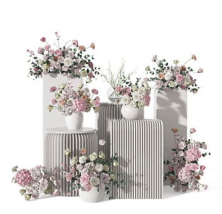 Modern floral art 3d model