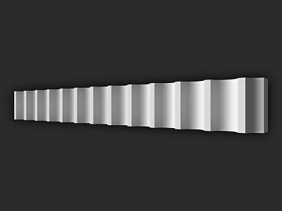 Modern White Long Strip Component With Wavy Surface And Black Background 3d model