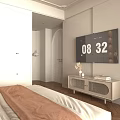 Cozy Modern Bedroom Featuring Soft Upholstered Headboard Bedside Tables Window Curtains and Wall Art