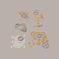 Mechanical Style Wall Decor With Gold And Gray Decorative Gears Design 3d model