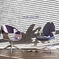 Purple And Blue Children's Study Chair With Ergonomic Back And Comfortable Rolling Wheels