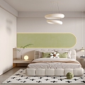 Modern Bedroom Cream Bedroom 3d model